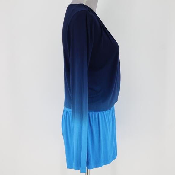 Young Fabulous and Broke Romper Womens XS Blue Ombre Stretch Knit Pull on New - Picture 10 of 13